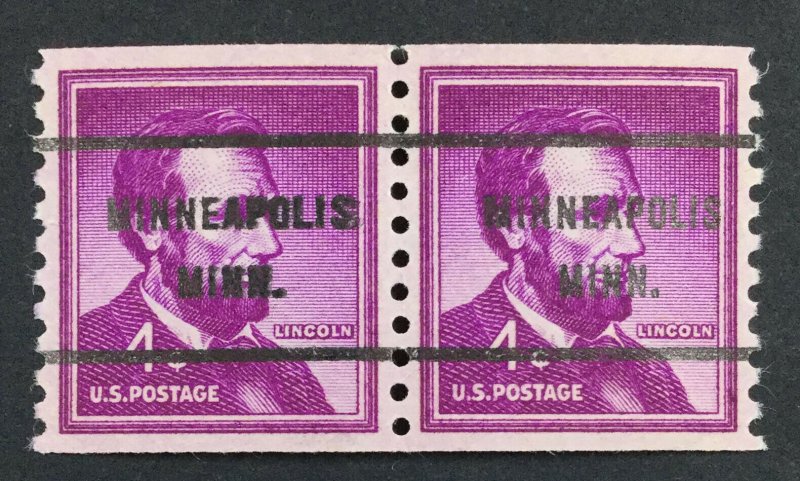 MOMEN: US STAMPS #1058b WET PRECANCELLED PAIR MINT OG NH SUPERB $50 LOT #42719
