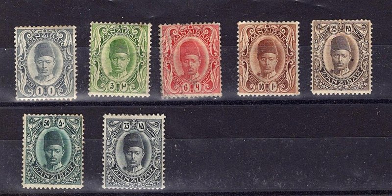 Zanzibar 1908-09 Definitive Partial Set