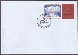 CROATIA Sc # 852 FDC - 20th ANN of the EUROHERC INSURANCE CO, with LABEL