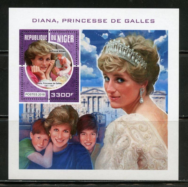 NIGER 2018  DIANA,  PRINCESS OF WALES SOUVENIR SHEET  MINT NH 