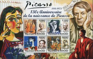 Pablo Picasso Stamp Painter Art Artist Souvenir Sheet of 4 Mint NH