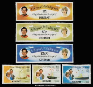 Kiribati Scott 373-378 Mint never hinged.