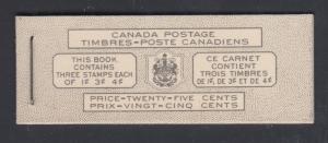 Canada Uni BK44B, 1951 KGVI intact Booklet w/ Bilingual Cover