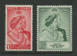 Aden - Scott 14-15 -  Silver Wedding Issue-1948 - MNH - Set of 2 Stamps