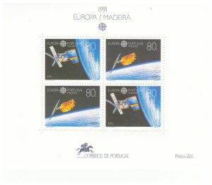 PORTUGAL MADEIRA SC.152 1991 MADEIRA EUROPA SATELLITES MNH S/S YE16
