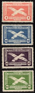 1931 Columbia SCADTA Airmail Company Private Issues 10-50 Centavos Set/4