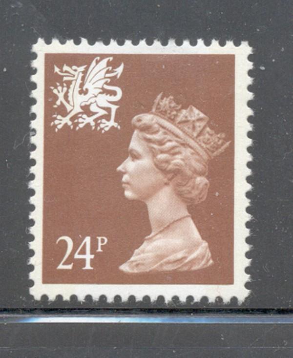 GB Wales SC WMMH45 1991 24p brown Machin Head stamp NH