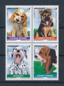 [111234] Uruguay 1999 Pets dogs dalmatian basset hound cocker spaniel  MNH