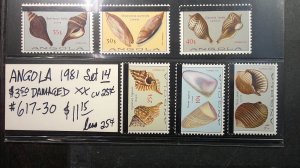 Angola 1981 Shells Overprints Scott#617-630 (#621 damaged, cat. val. 0.25) MNH