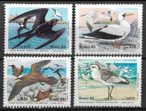 1985 Brazil #2001-4 Birds in Marinho dos Abrolhos National Park MNH