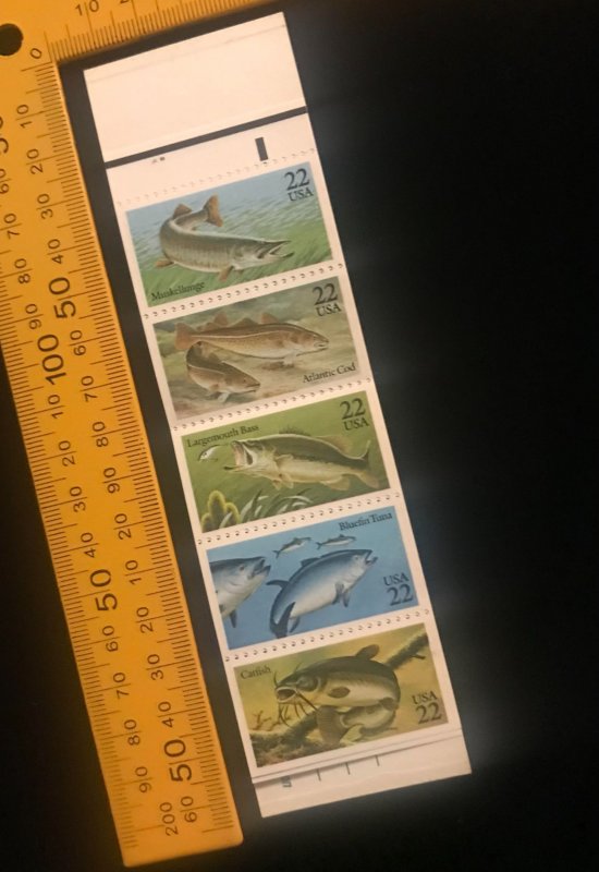 BK154 Full Booklet, Plate# 22222, MNH, 2209a, Fish Stamps