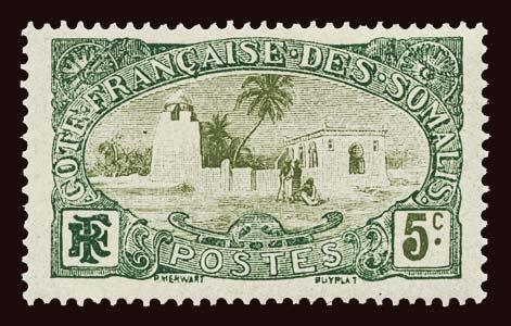 SOMALI COAST Scott # 67 1909 Tadjoura Mosque unused OG HR