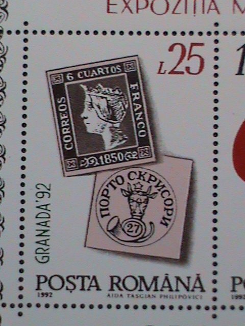 ROMANIA-1992 SC# 3743 GRENADA'92 STAMP SHOW  MNH S/S SHEET-VERY FINE