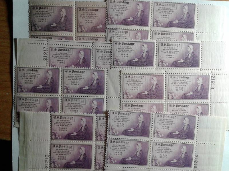 SCOTT # 737 LOT OF 8 PLATE BLOCKS  VERY DESIRABLE MINT NEVER HINGED   1934