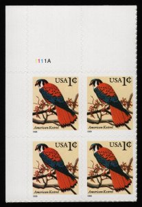 #3031 1c American Kestrel, Plate Block [1111A UL] Mint **ANY 5=FREE SHIPPING**