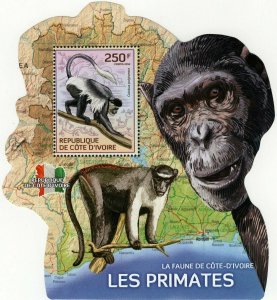 Primates Stamp Colobus Polykomos Wild Animal S/S MNH #1614