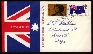 Australia: 1970 Royal Visit set on official Australia Post FDC. ASC cat