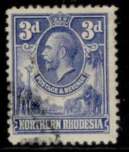 NORTHERN RHODESIA GV SG5, 3d ultramarine, FINE USED.