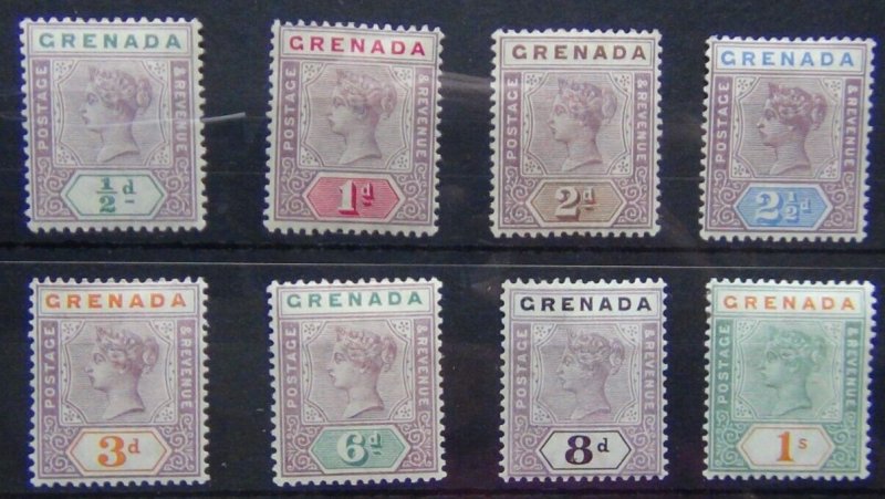 Grenada 1895 - 1898 set to 1s MM SG48 - SG55