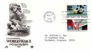 USA 1992 Sc 2697g 2697b Typed PCS Artcraft Cachet FDC World War II Battle