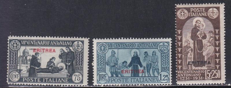 Eritrea # 147-149, St. Anthony of Padua, Hinged High Values, 1/2 Cat.