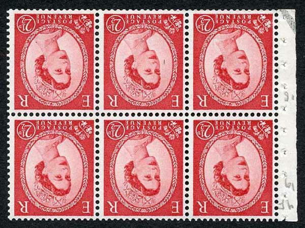 SB82a 2 1/2d Carmine Red Wmk Edward Inv Cream Paper Good Perforations U/M