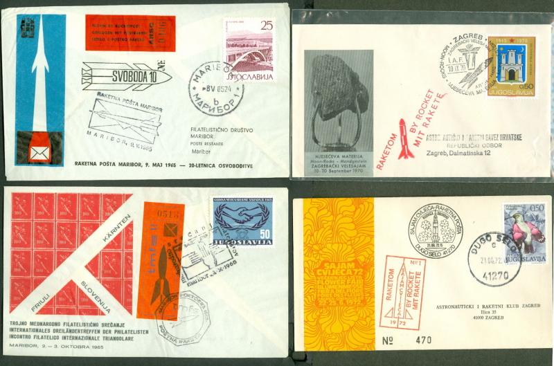 ROCKET MAIL COVERS - Collection of 30 w/labels or signed VF