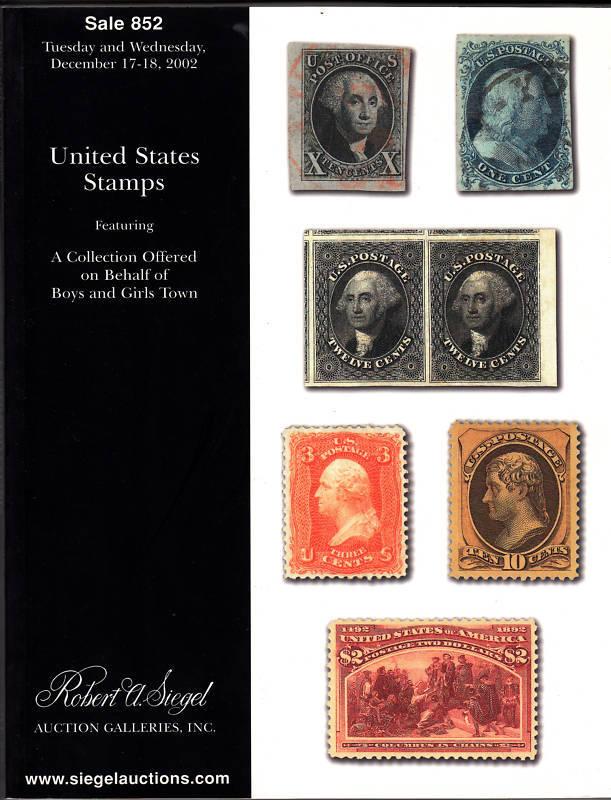 Robert A Siegel Sale #852 Auction Catalog