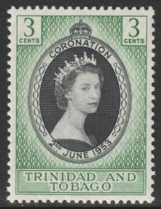 Trinidad Tobago Scott 84 - SG279, 1953 Coronation 3c MH*