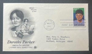 DOROTHY PARKER AUG 22 1992 WEST END NJ ARTCRAFT FIRST DAY COVER (FDC)