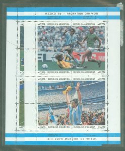 Argentina #1569-70 Mint (NH) Souvenir Sheet (Sports)