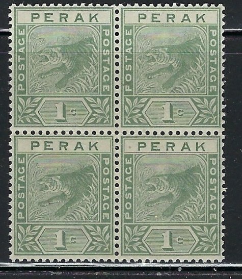 Malaya Perak 42 MNH 1892 Block of 4 (fe7988)