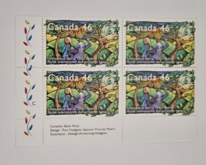 Canada 1999 International Year of Older Persons #1785 Inscription Block of 4