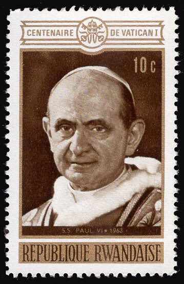 Rwanda 1970 Pope Paul VI Christianisme 10c Scott.390 MNH