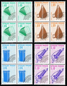 France Stamps # 2233-6 MNH XF Blocks Of 4 Scott Value $25.00