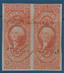 US 1862-71 Sc. #R47a horizontal pair Cat. Val. $150.00.