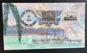 1998 Clifton NJ USA Hand Painted Cover Spanish American War Centenary FDC