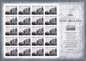 2015 49c The War of 1812: Battle of New Orleans Scott 4952 Mint Sheet of 20