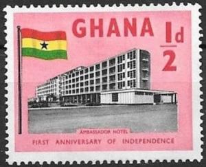 Ghana 1961 First Anniversary Independence, 1/2p, used, Scott #97