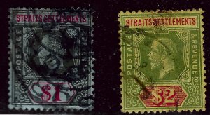 Straits Settlement SC#165-166 Used faulty F-VF...fill a tough spot...