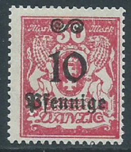 Danzig, Sc #157, 10pf on 50m, MH