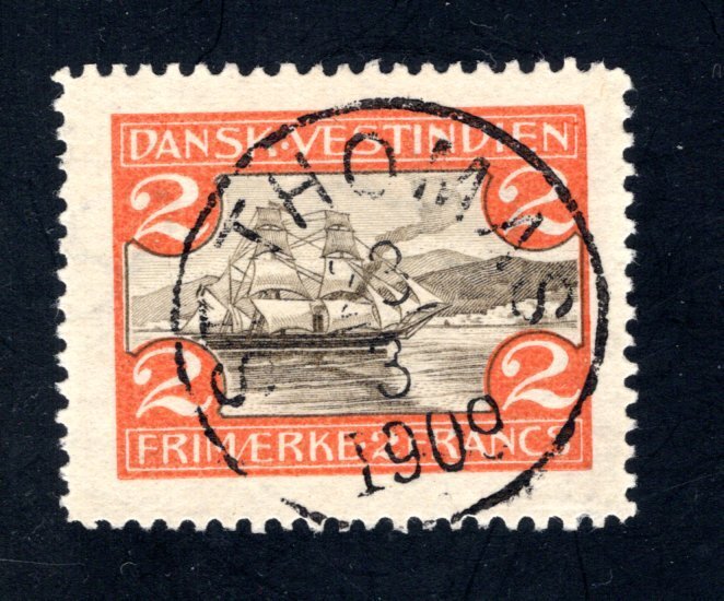 Danish West Indies #38,  VF,  Used, St. Thomas SON cancel, CV $55.00 ....1630038