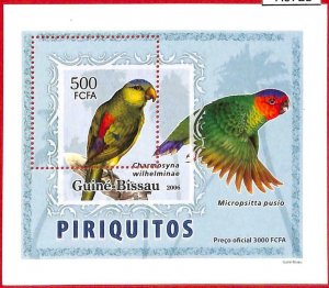 A0728a  - GUINEA-BISSAU -  ERROR   MISSPERF SHEET -   BIRDS Parrots 2006