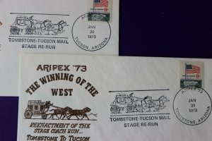 ARIPEX 1973 Philatelic show souvenir cachet cover Tombstone Tucson AZ Stage Mail