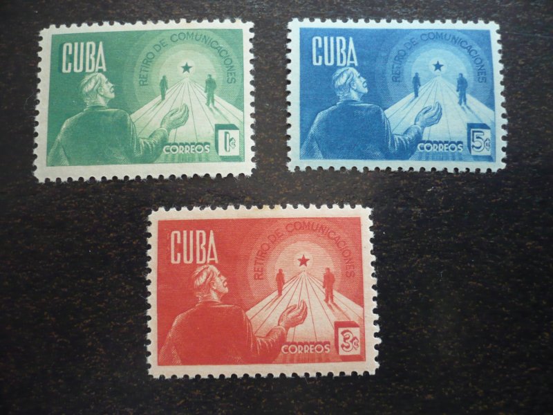 Stamps - Cuba - Scott# 381-383 - Mint Hinged Set of 3 Stamps