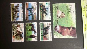 Cuba 2018 Horses Issue Scott# 6082-6088 Mint XF NH CPL set of 6 + S/S