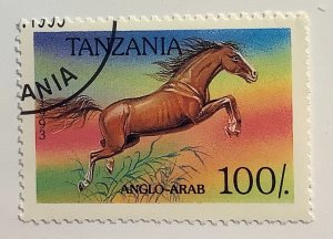 Tanzania 1993 Scott 1156 CTO - 100sh, Horses, Anglo-Arab