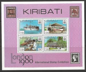 KIRIBATI SGMS116 1980 STAMP EXHIBITION MNH