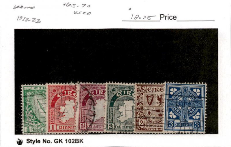 Ireland, Postage Stamp, #65-70 Used, 1922-23 (AD)