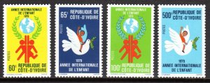 Ivory Coast 1979 MNH Stamps Scott 499-502 UNICEF Year of Children Pigeon